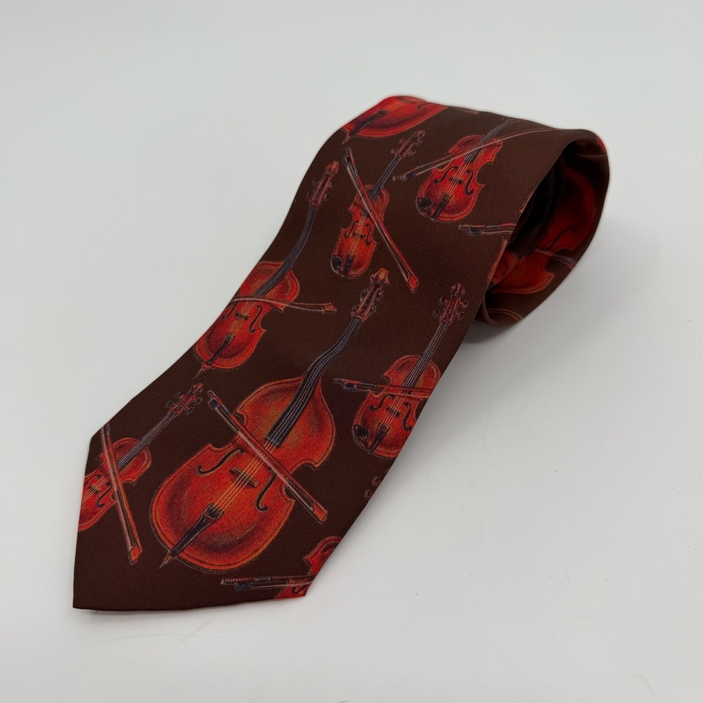 Vtg 1995 Dem Crazy Tie Mens Cello Violin Musical Instrument Novelty Made in USA